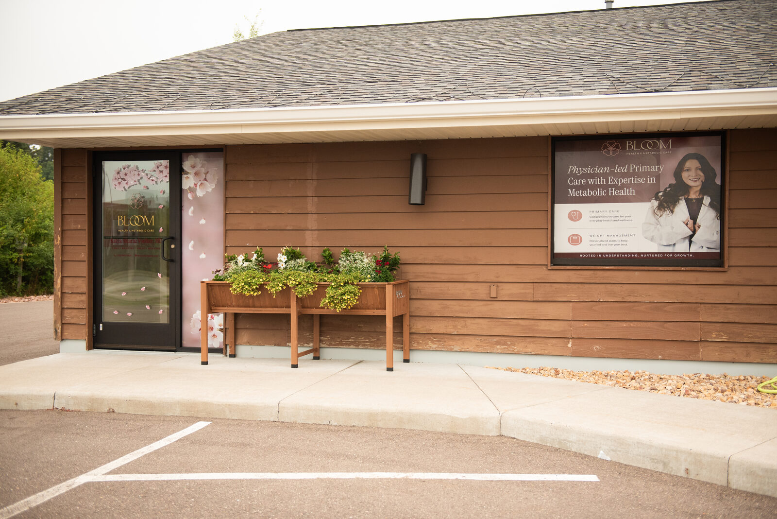 Entrance of Bloom Health & Metabolic Care, Suite 5, in Rice Lake