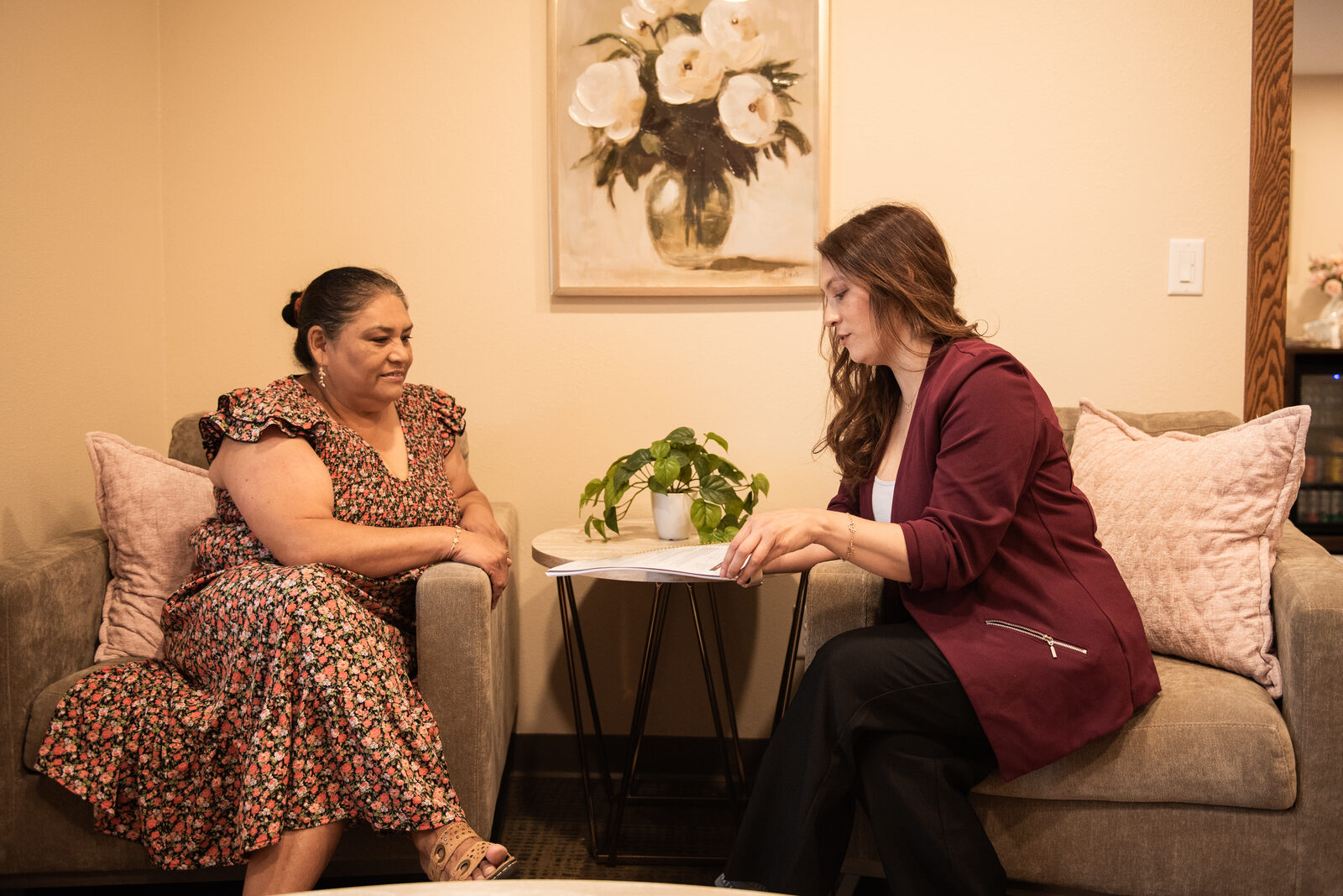 Dr. Katya talking with a patient in the consult room